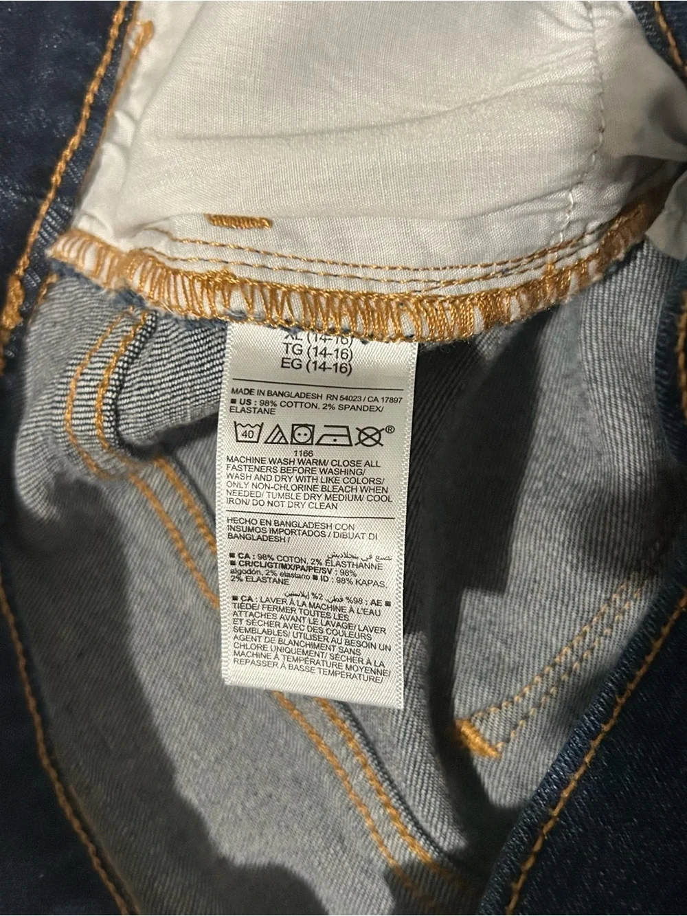 Old Navy Girls Skinny Built In Tough Pull On Jeans Size XL (14-16) NEW